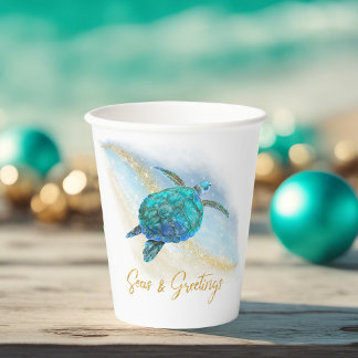 Weihnachten Strand Meer Schildkröten Meer und Grüß Pappbecher