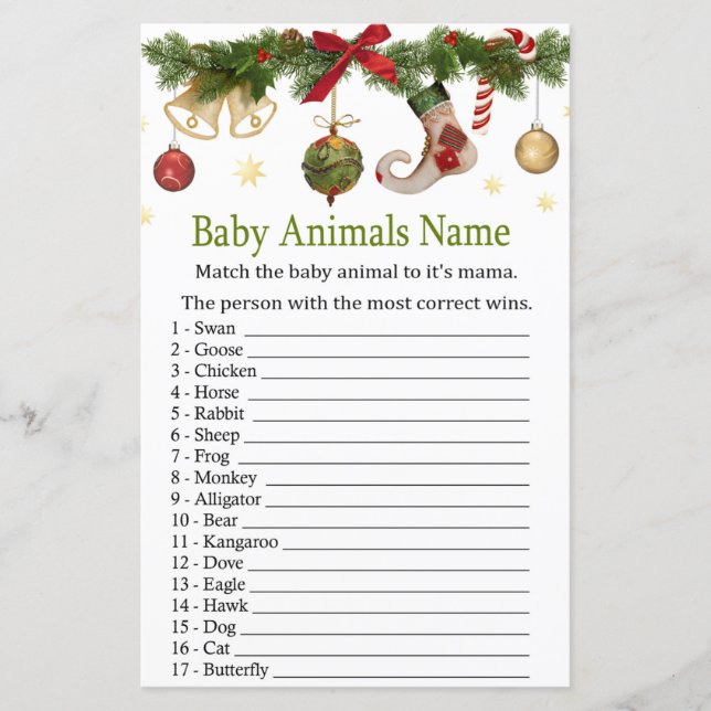 Weihnachten Strumpf Baby Animes Name Spiel (Vorderseite)