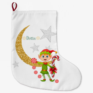 Weihnachten Strumpf, Dream Moon Gold Elf Peppermin Großer Weihnachtsstrumpf