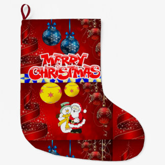 Weihnachten Strumpf, frohe Weihnachten Großer Weihnachtsstrumpf