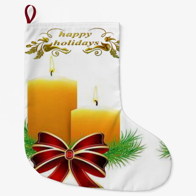 Weihnachten Strumpf, glückliche Ferien Großer Weihnachtsstrumpf (Vorderseite)