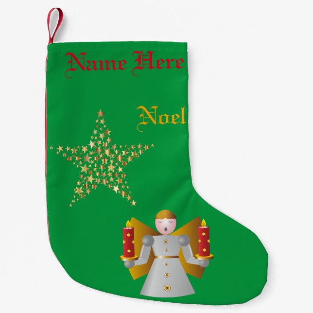 Weihnachten Strumpf mit Angel Kleiner Weihnachtsstrumpf (Vorderseite)