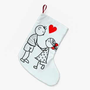 Weihnachten Strumpf mit Niedlichem Paar - Ihre Far Kleiner Weihnachtsstrumpf