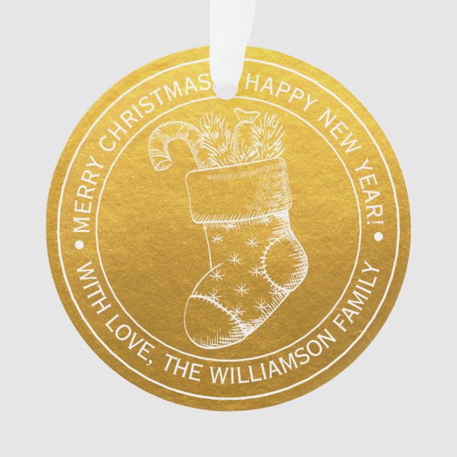 Weihnachten Strumpf Weihnachten Weihnachten Wünsch Ornament (Vorderseite)