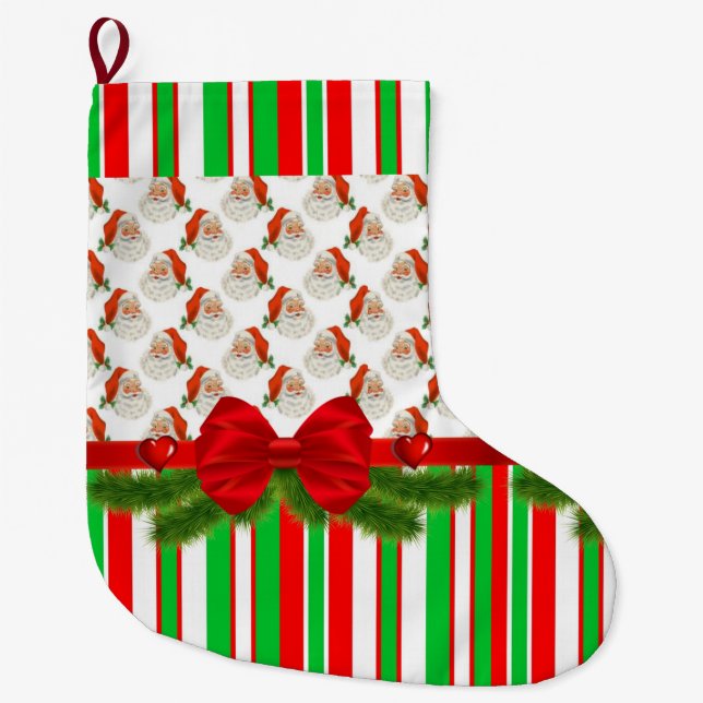 Weihnachten Strumpf, Weihnachten Weihnachtsmann Großer Weihnachtsstrumpf (Vorderseite)