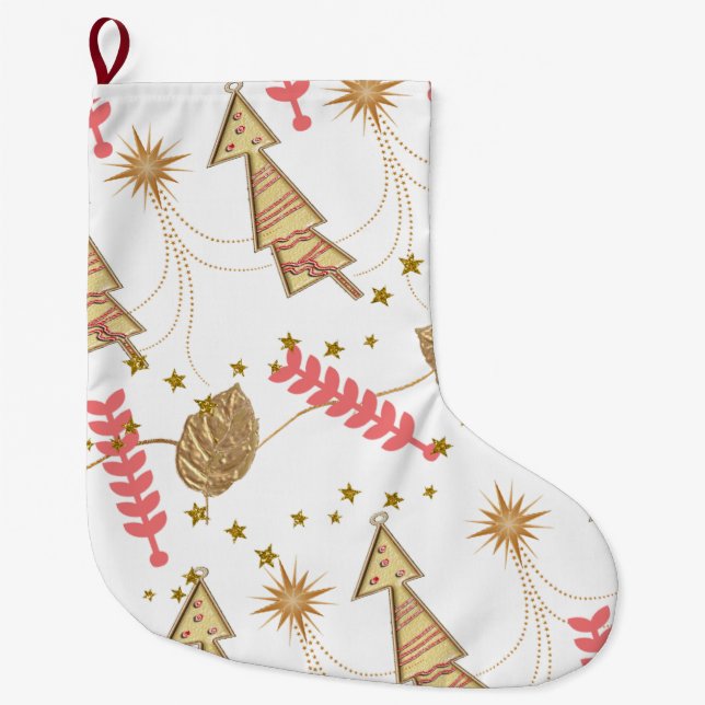 Weihnachten Strumpf, Weihnachtsbaumen Strumpf Großer Weihnachtsstrumpf (Vorderseite)