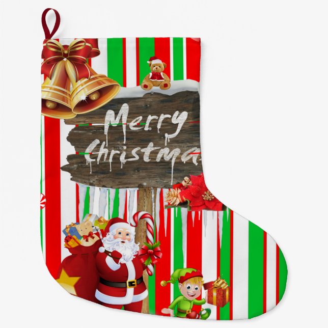 Weihnachten Strumpf, Weihnachtself Weihnachten Großer Weihnachtsstrumpf (Vorderseite)