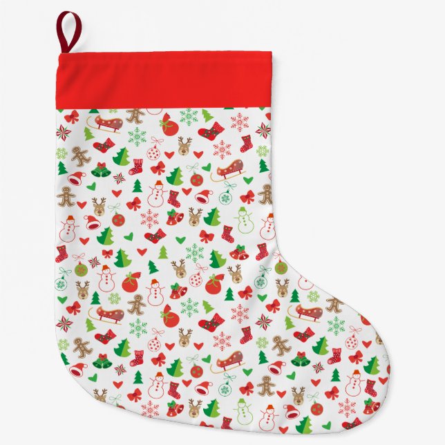 Weihnachten Strumpf XMAS Feiertage Großer Weihnachtsstrumpf (Vorderseite)