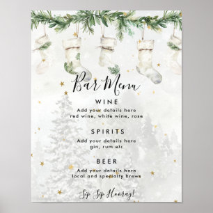 Weihnachten Strümpfe Bar Poster