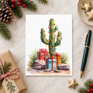 Weihnachten Südwest Wüstenkaktus Postkarte