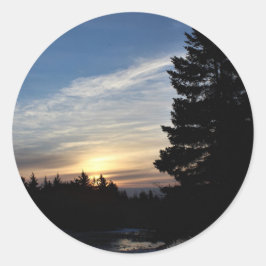 Weihnachten Sunrise Runder Aufkleber