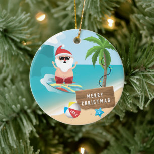 Weihnachten surfen Weihnachten Keramik Ornament