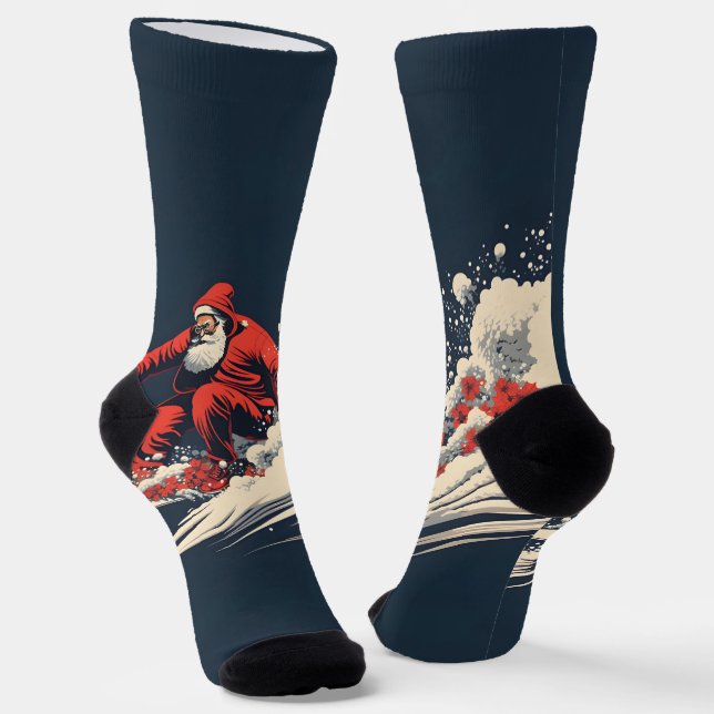 Weihnachten surfen Weihnachten Socken (Gewinkelt)