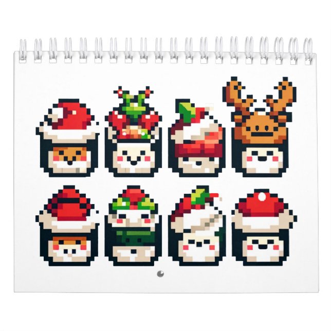 Weihnachten Sushi Faces - Niedlicher Pixel Art Hol Kalender (Titelbild)