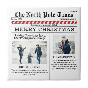 Weihnachten Süße Fotocollage Einfache Zeitung Fliese