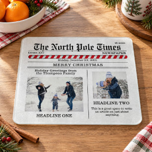 Weihnachten Süße Fotocollage Einfache Zeitung Schneidebrett