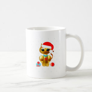 Weihnachten süße goldene Kätzchen-Cartoon Kaffeetasse