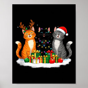 Weihnachten Süße Katzen & Kätzchen mit Santa Hut, Poster