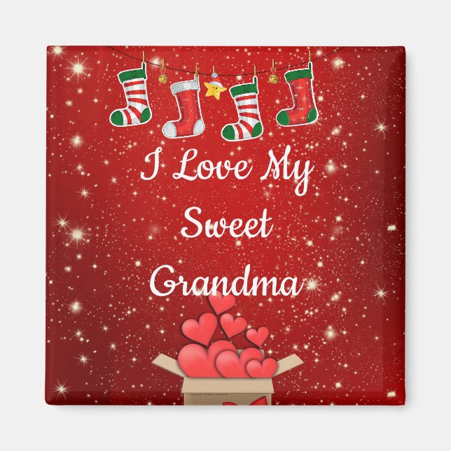Weihnachten, süße Oma Magnet (Vorne)