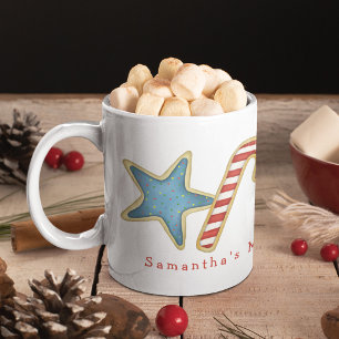 Weihnachten Süße Verspielte Kekse Milch Spaß Kaffeetasse