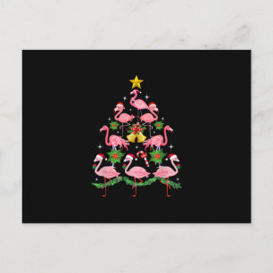 Weihnachten - Süßer Flamingo Weihnachtsbaum Einladungspostkarte