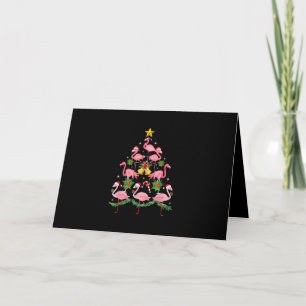 Weihnachten - Süßer Flamingo Weihnachtsbaum Karte