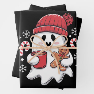 Weihnachten Süßer Geist Eiskaffee Retro Xmas Kaffe Geschenkpapier Set
