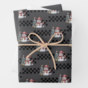 Weihnachten Süßer Geist Retro Gruseliges Weihnacht Geschenkpapier Set