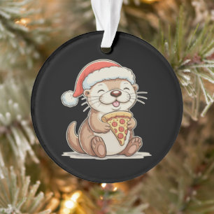 Weihnachten Süßer Otter isst Pizza Weihnachten San Ornament
