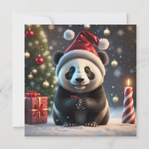 Weihnachten süßer Panda Feiertagskarte