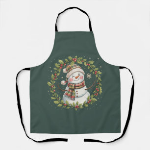 Weihnachten Süßer Schneemann Winter Saison Feierta Schürze