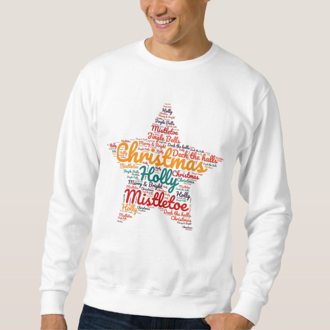 Weihnachten Sweat Shirt - Wortwolke (Vorderseite)