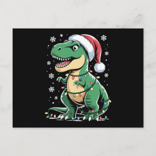 Weihnachten T Rex Dinosaurier Weihnachtsmann Hut L