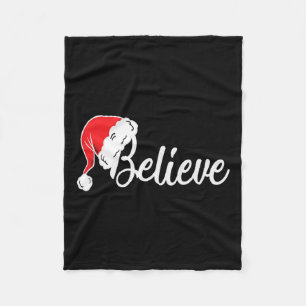 Weihnachten T-Shirt - Glaube an den Weihnachtsmann Fleecedecke