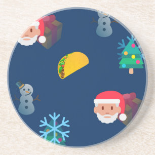 Weihnachten Taco Emoji Getränkeuntersetzer