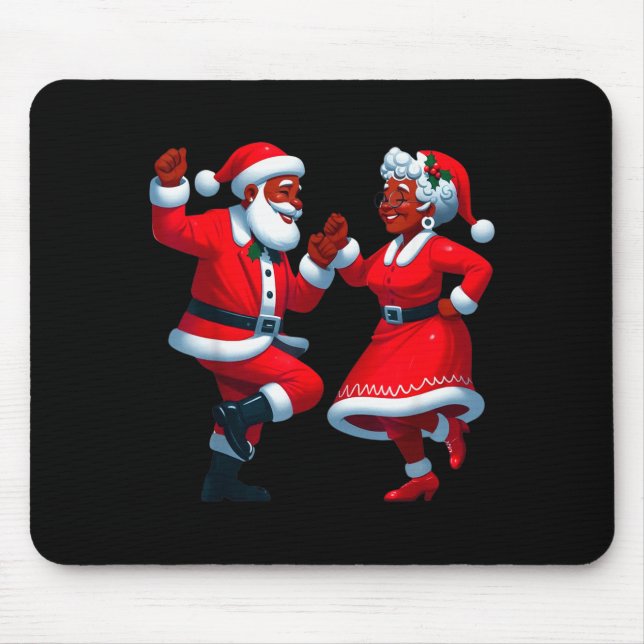 Weihnachten Tanzender Schwarzer Afroamerikanischer Mousepad (Vorne)