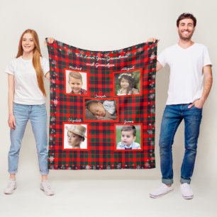 Weihnachten, Tartan Kariert, Schneeflocken, Fotos  Fleecedecke