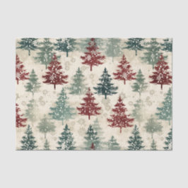 Weihnachten Tartan und Bäume nahtlos Seidenpapier