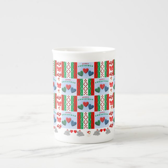 Weihnachten Tasse, frohe Weihnachten Prozellantasse (Vorderseite)