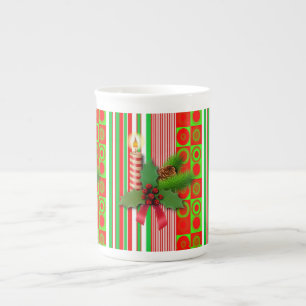 Weihnachten Tasse, Weihnachts-Kerze, frohe Weihnac Prozellantasse