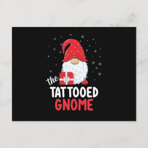 Weihnachten tätowiert süßer Gnom Postkarte