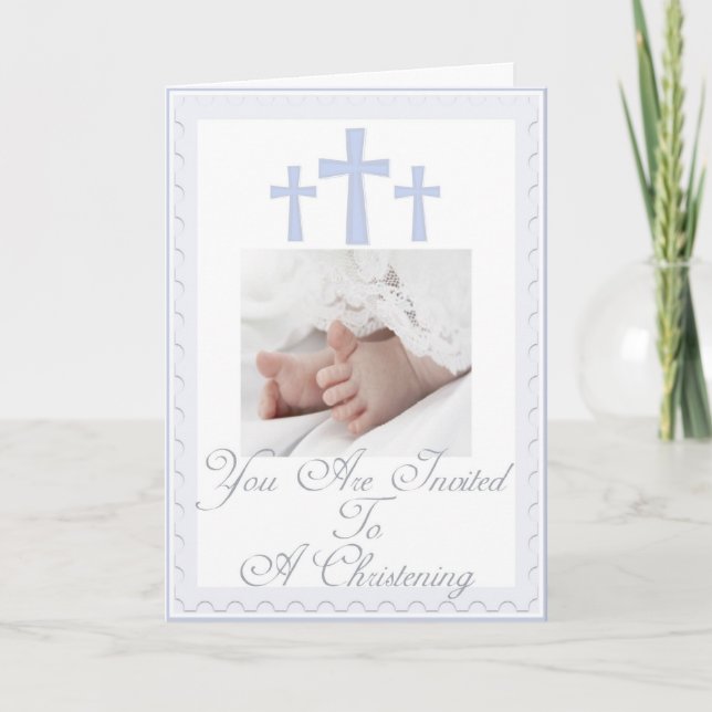 Weihnachten/Taufe Einladung für Baby Boy (Vorderseite)