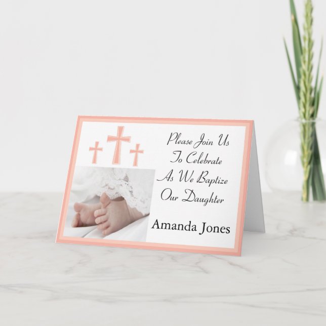 Weihnachten/Taufe Einladung für Baby Girl (Vorderseite)