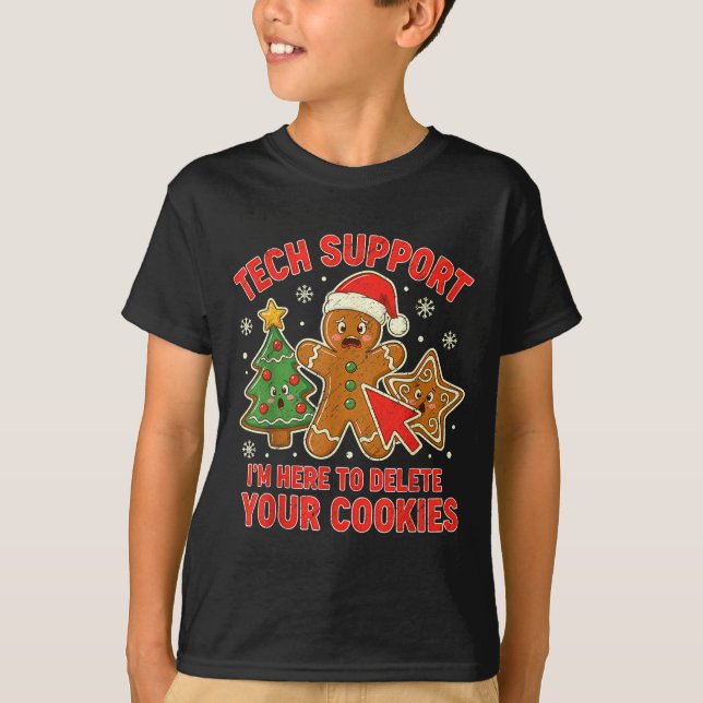 Weihnachten Tech-Support Hier um Cookies zu lösche T-Shirt (Vorderseite)