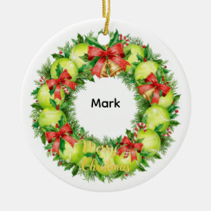 Weihnachten Tennis mit Tennisball Keramik Ornament