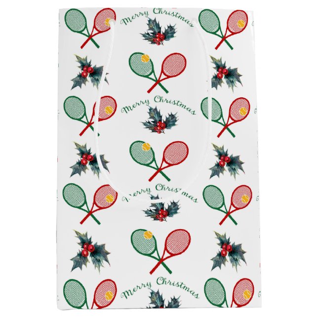 🎄 Weihnachten 🎾 Tennis  Mittlere Geschenktüte (Vorderseite)