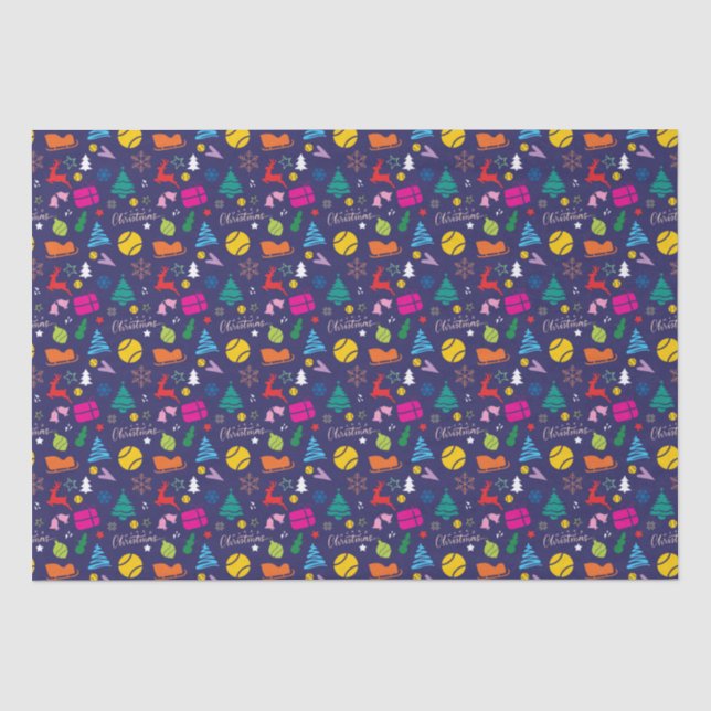 🎄 Weihnachten 🎾 Tennissee blau Seidenpapier (Vorderseite)