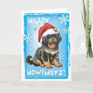 Weihnachten Tibetan Mastiff Feiertag Einladung