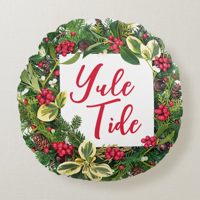 Weihnachten Tide Round Christmas Throw Kissen (Vorderseite)