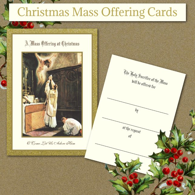 Weihnachten Traditionelle katholische Messe Angebo (Traditional Catholic Christmas Mass Offering Cards )
